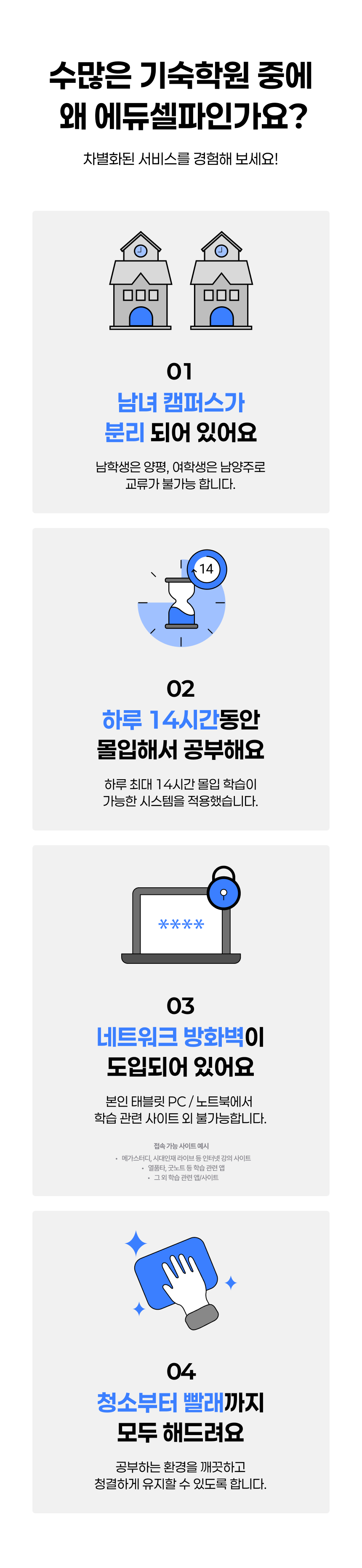 에듀셀파 독학기숙학원 차별점